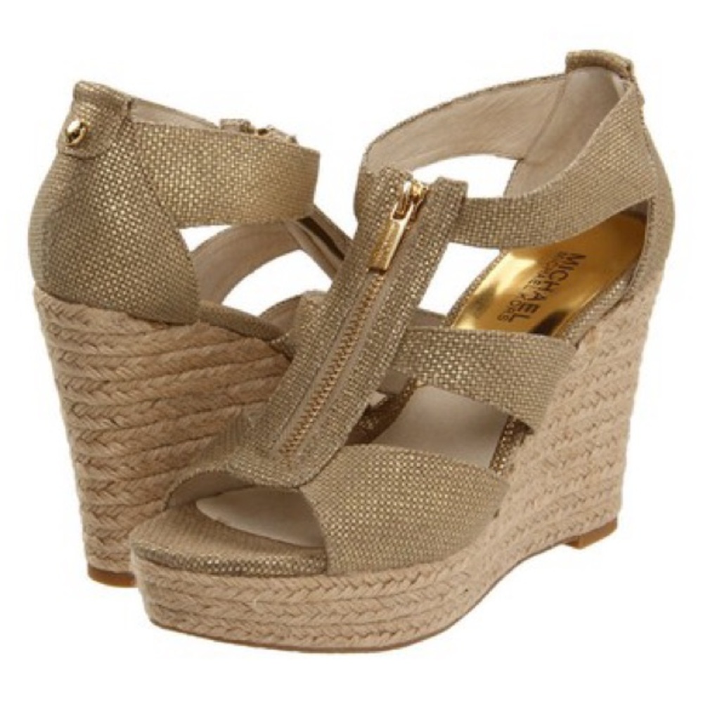 Stylish Gold Wedge Sandals